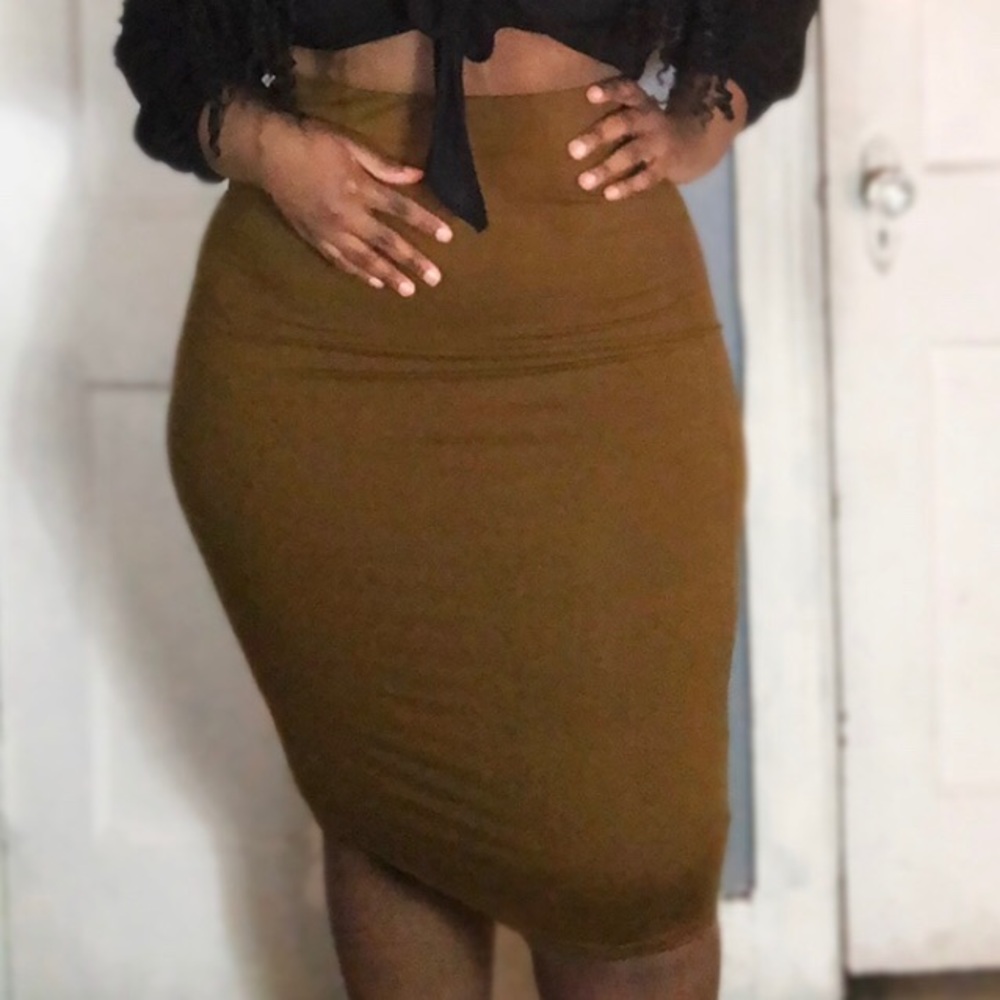 Brown Midi Skirt - Picture 2 of 2